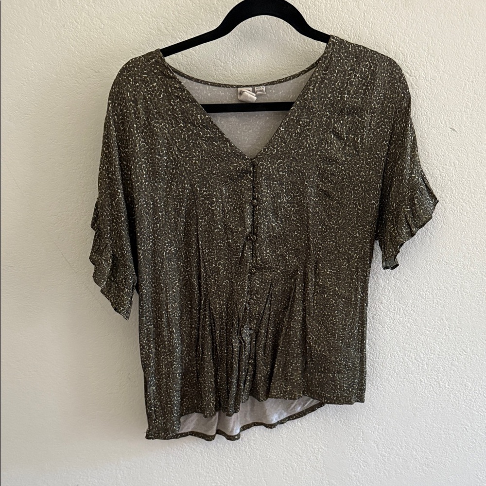 Anthropologie Olive Blouse